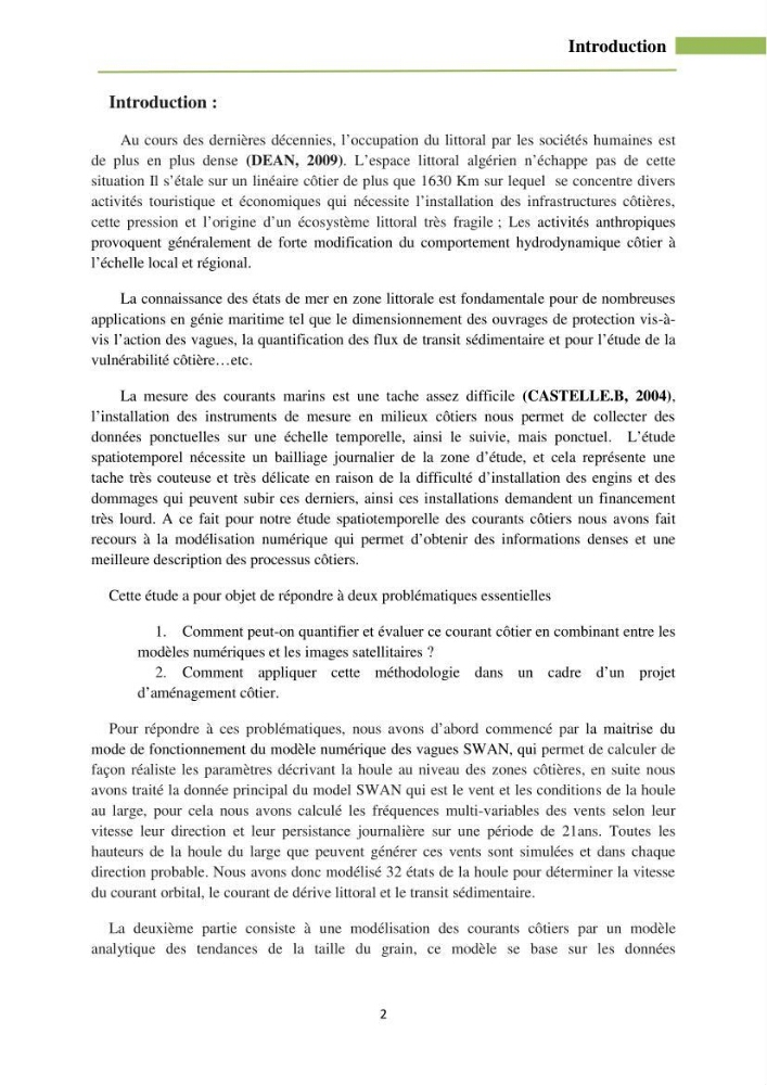 Combinaison des modèles numériques et des images satéllites pour la détermination des courants côtiers.