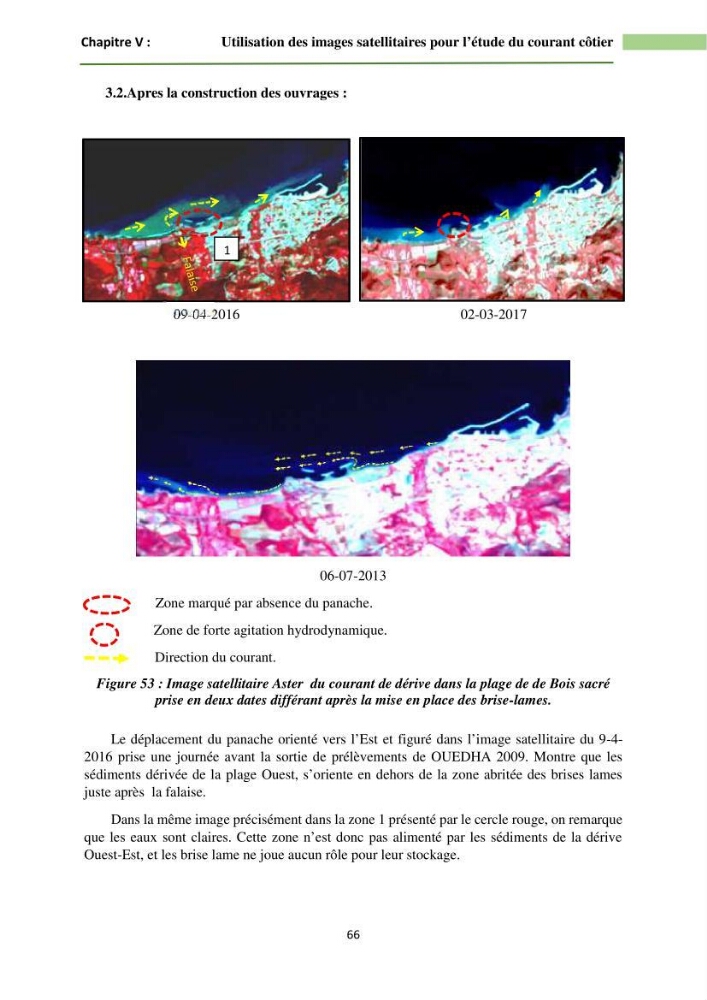 Combinaison des modèles numériques et des images satéllites pour la détermination des courants côtiers.