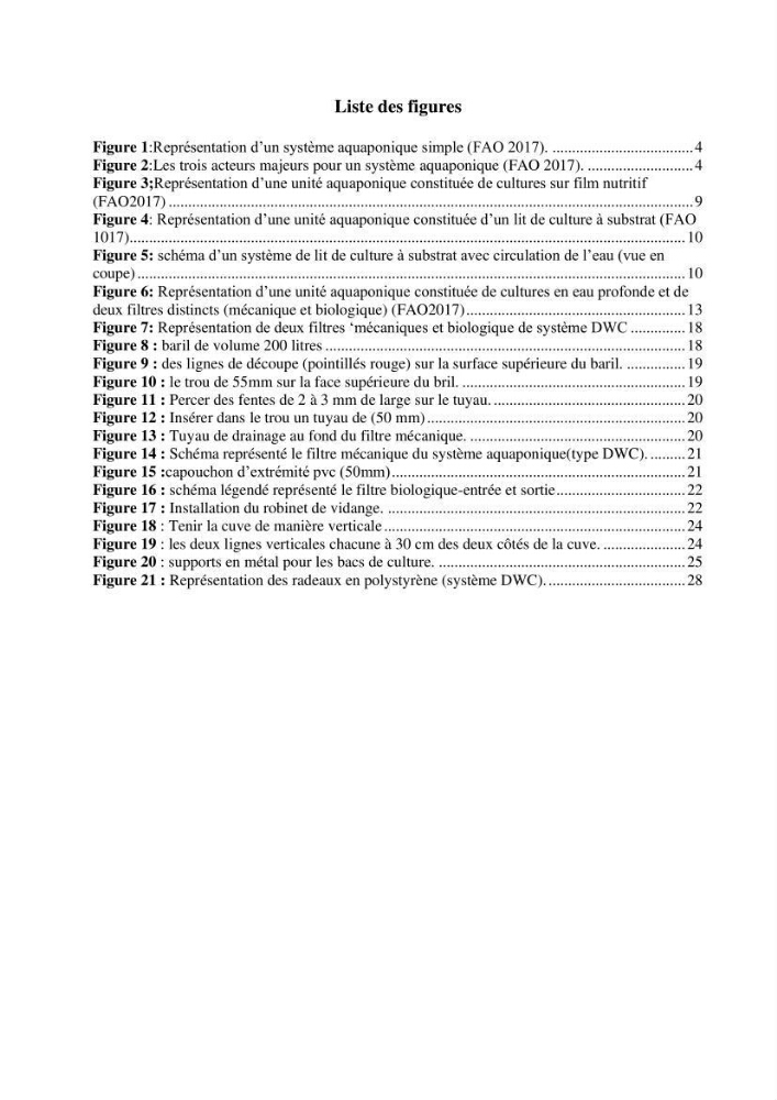 Etude Comparatives Des Systémes de porductions aquaponiques :