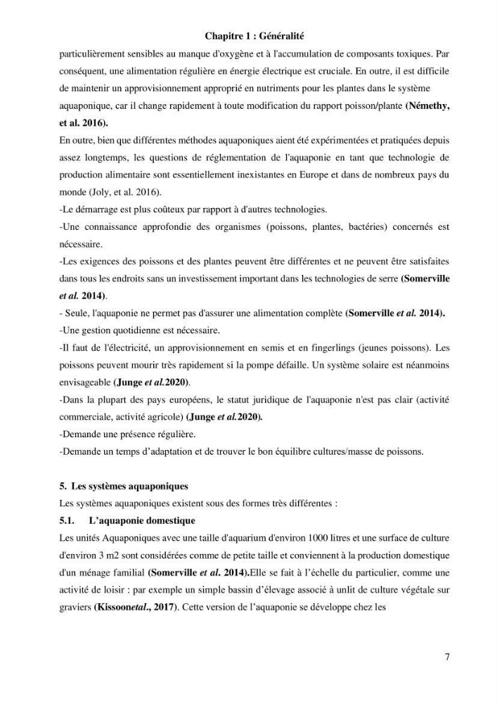 Etude Comparatives Des Systémes de porductions aquaponiques :