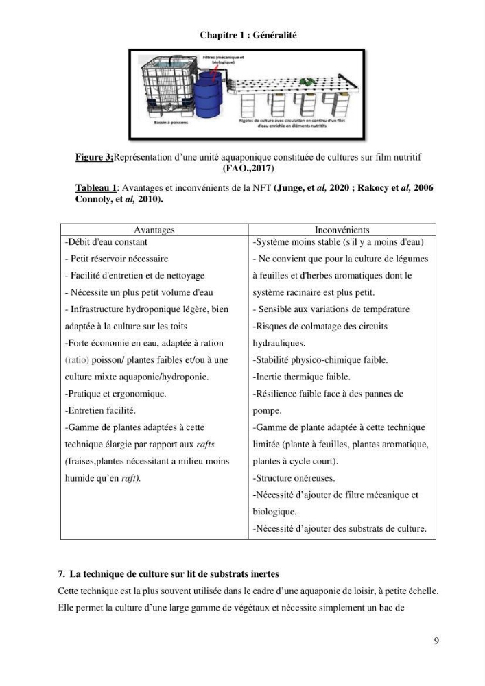 Etude Comparatives Des Systémes de porductions aquaponiques :