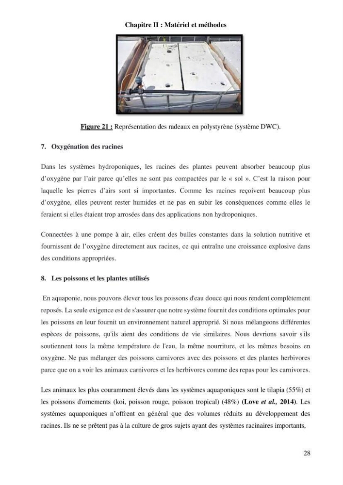 Etude Comparatives Des Systémes de porductions aquaponiques :