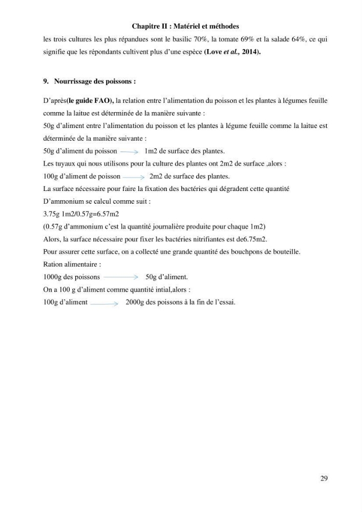 Etude Comparatives Des Systémes de porductions aquaponiques :