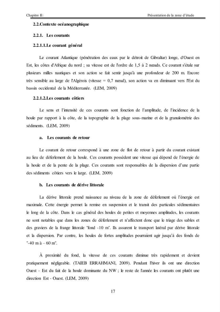 Impacts de l\'implantation des ouvrages de protection sur frange côtière de Bordj El Kiiffan:
