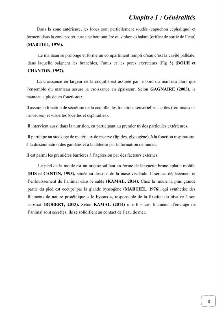 Etude des performances de croissance d\'un élevage myliticole mytilus galloprovincialis ( Lamarck,1819) Ain Taya (Alger)