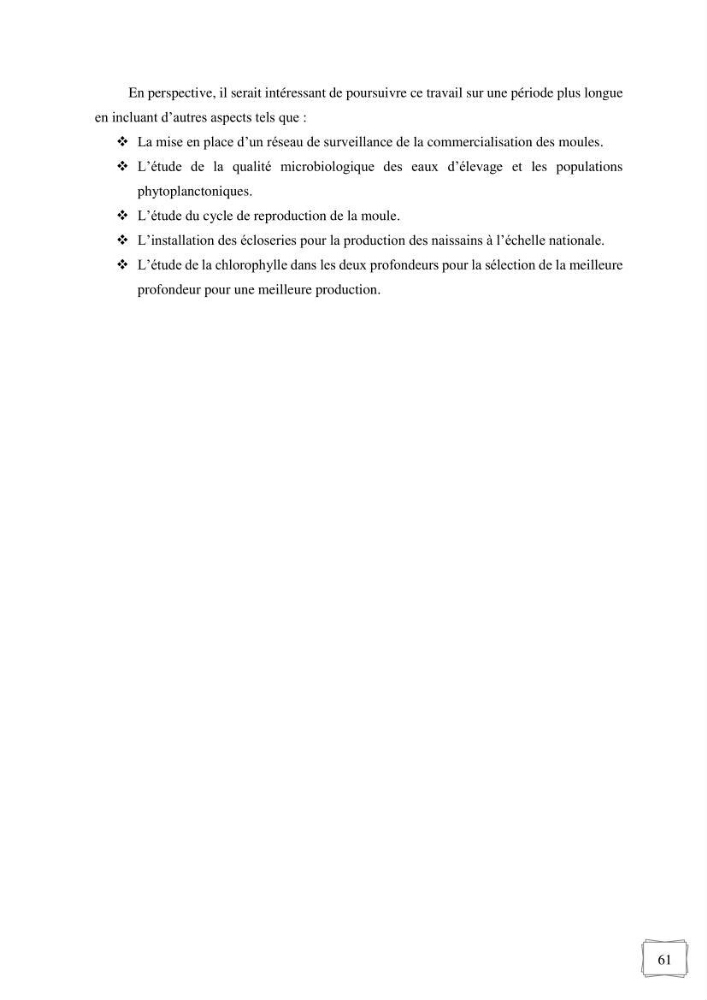 Etude des performances de croissance d\'un élevage myliticole mytilus galloprovincialis ( Lamarck,1819) Ain Taya (Alger)