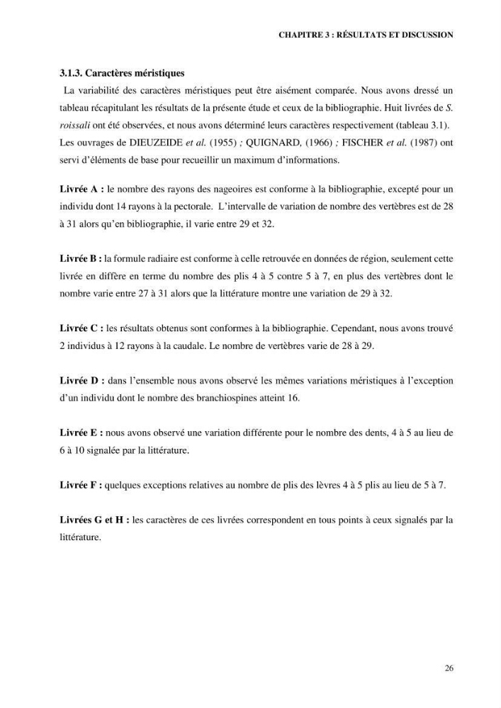 Contribution à l’étude de Symphodus roissali (Risso, 1810) des côtes centres du bassin algérien
