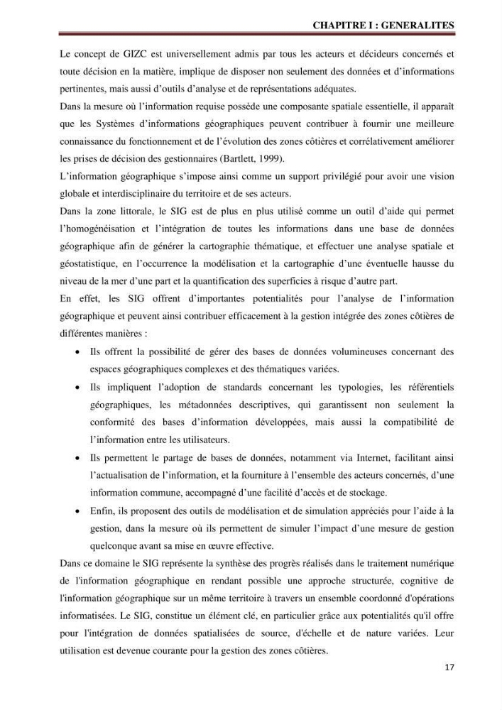 Contribution à l\'élaboration d\'une base de données dans le cadre de la gestion intègrée du littoral Algérien