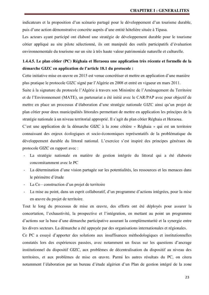 Contribution à l\'élaboration d\'une base de données dans le cadre de la gestion intègrée du littoral Algérien