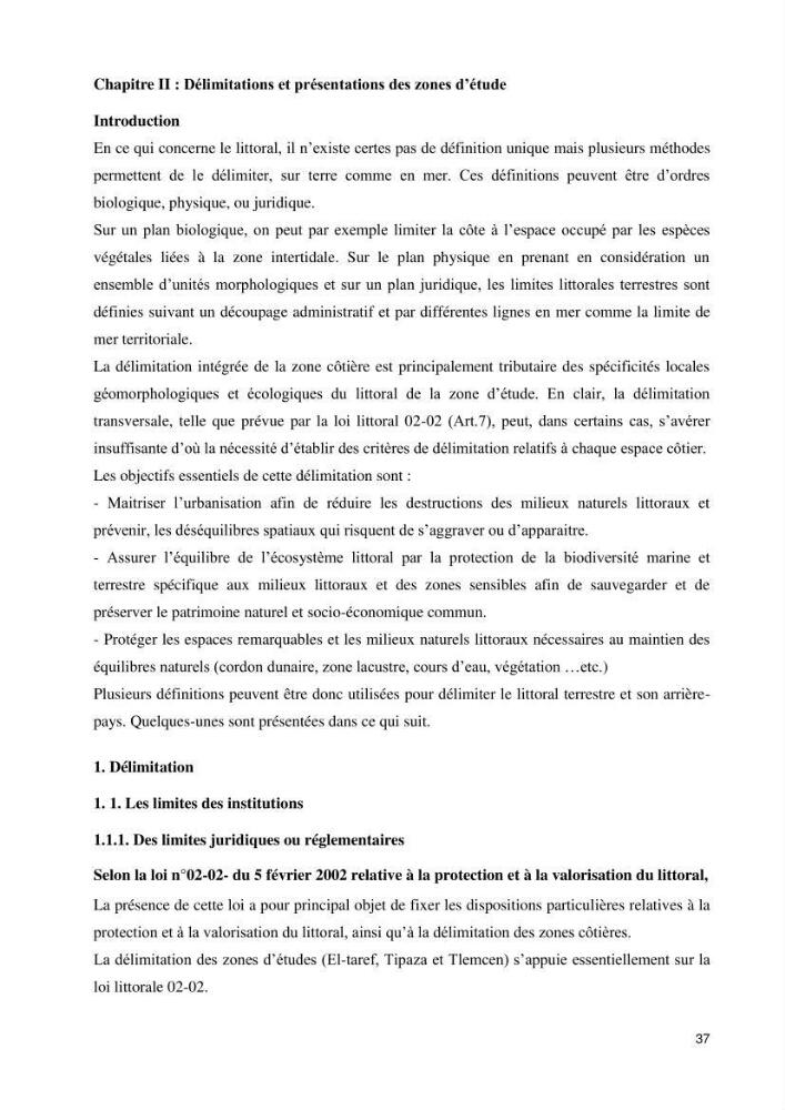 Contribution à l\'élaboration d\'une base de données dans le cadre de la gestion intègrée du littoral Algérien