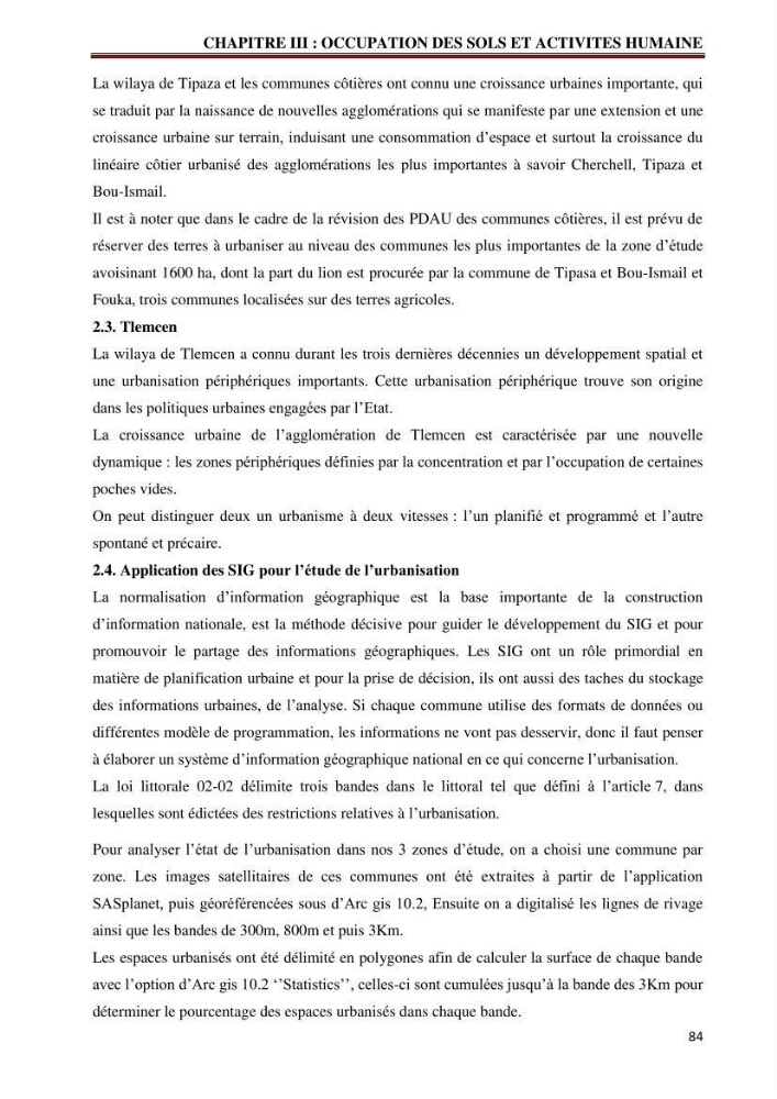 Contribution à l\'élaboration d\'une base de données dans le cadre de la gestion intègrée du littoral Algérien