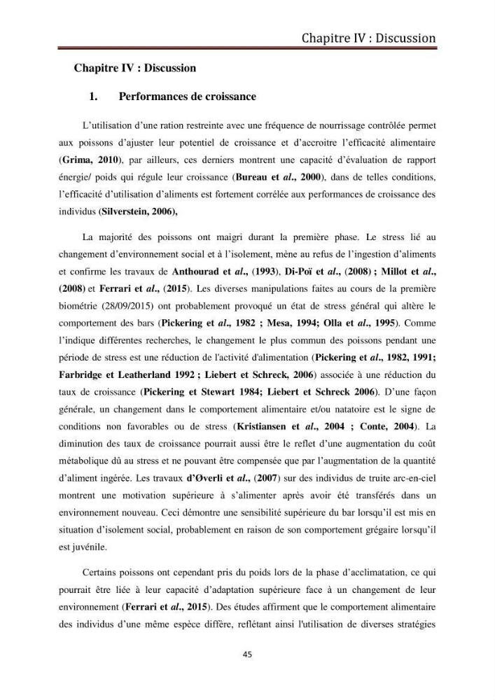 Contribution à l\'élaboration d\'une méthode d\'estimation de l\'éfficacité alimentaire individuelle. chez le bar commun. Dicentrarchus Labrax(Linnaeus,1758):