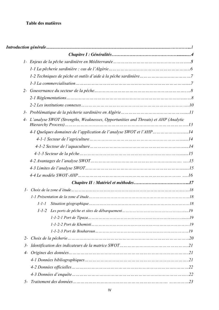 Analyse SWOT (Forces - Faiblaisses - Opportunités - Menaces ) comme outils d\'aide à la décision: cas de la pêcherie sardinière Algérienne