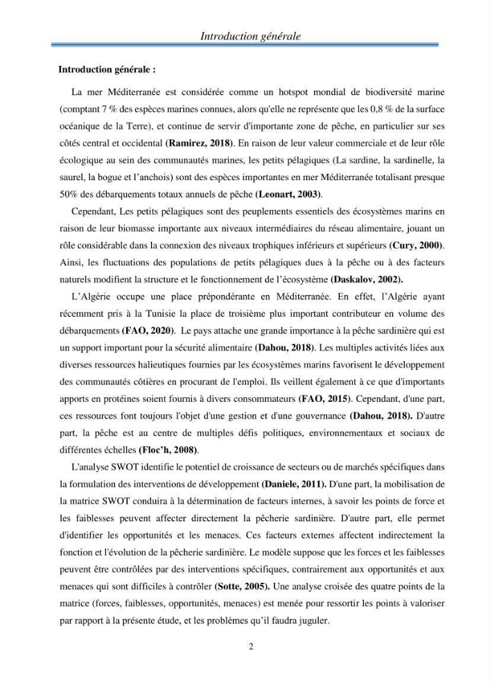 Analyse SWOT (Forces - Faiblaisses - Opportunités - Menaces ) comme outils d\'aide à la décision: cas de la pêcherie sardinière Algérienne
