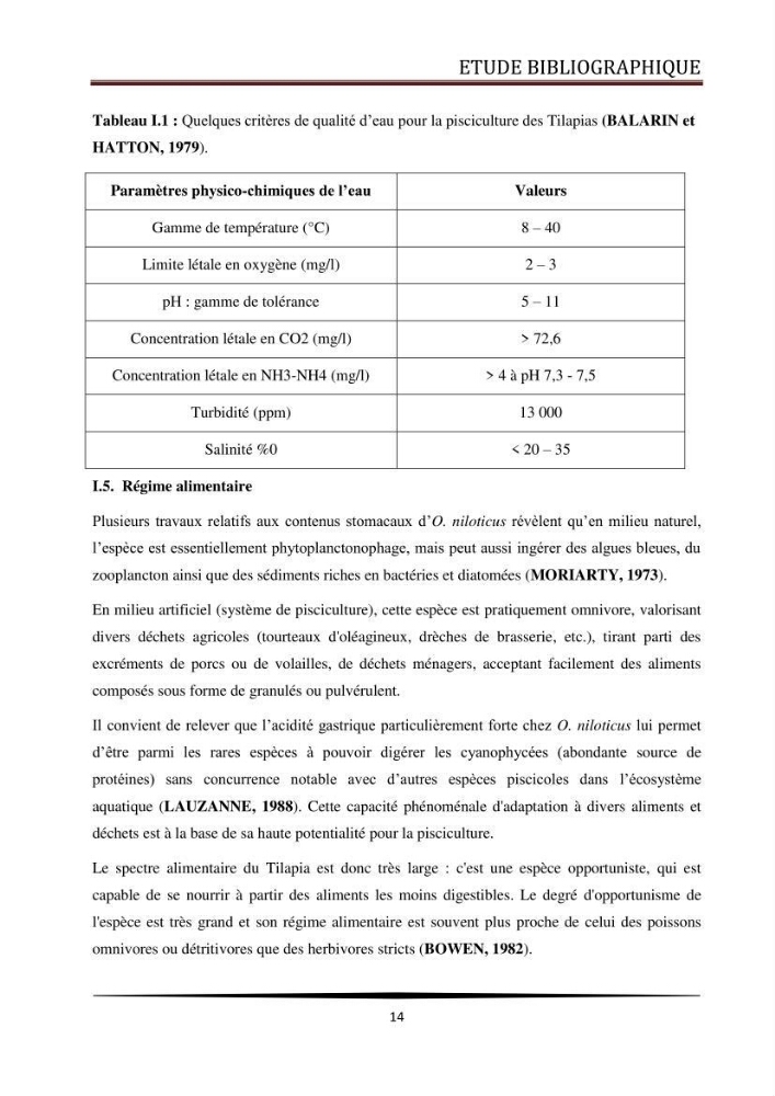Valorisation de la culture des vers de farine dans l\'alimentation du Tilapia du Nil Oreochromis niloticus (Linnaeus, 1758°: