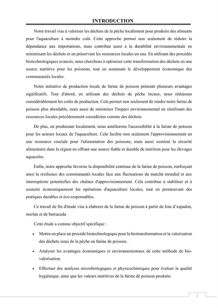 Valorisation des déchets issus de la pêche, après transformation par voie Biotechnologique