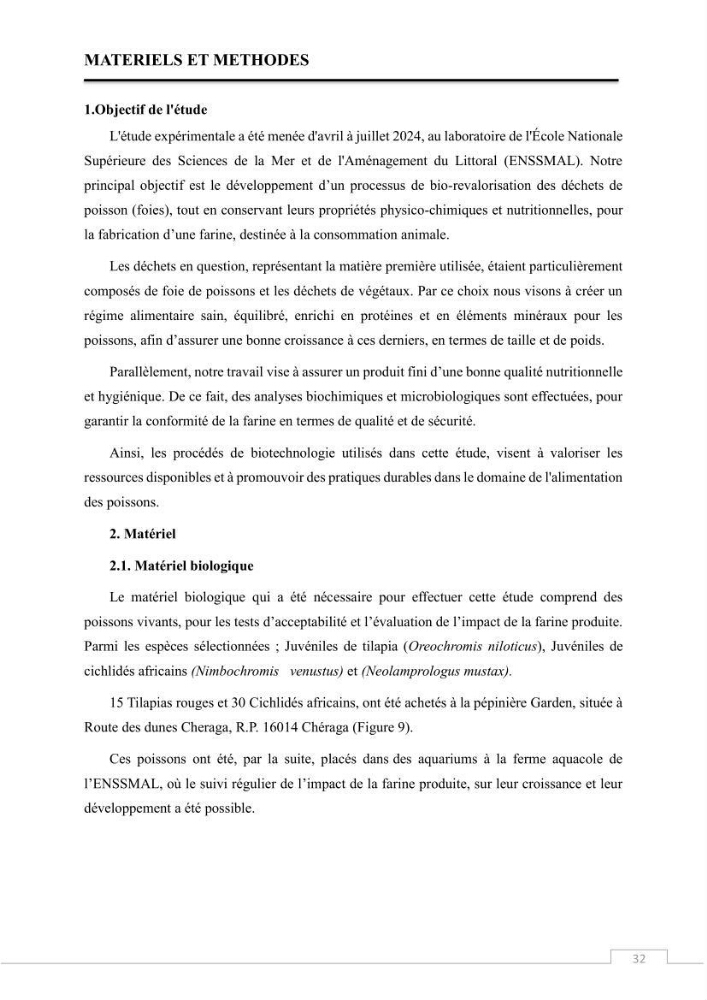 Valorisation des déchets issus de la pêche, après transformation par voie Biotechnologique