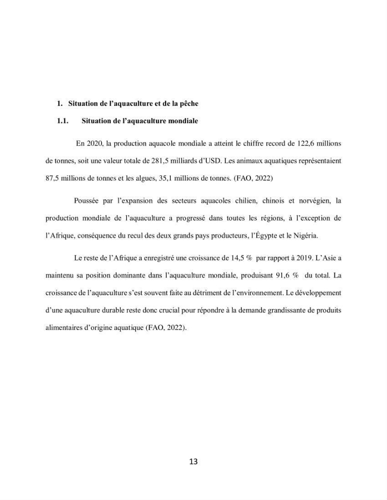Analyse de la vulnérabilité des installations aquacoles marines de la wilaya de Boumerdès