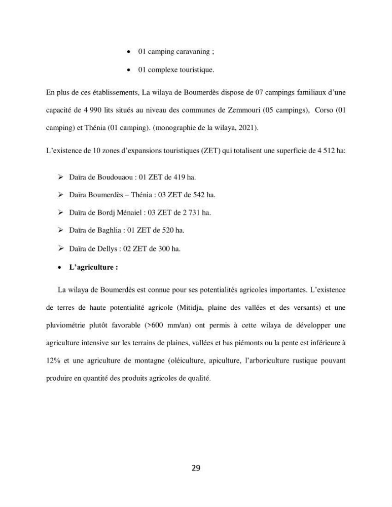 Analyse de la vulnérabilité des installations aquacoles marines de la wilaya de Boumerdès