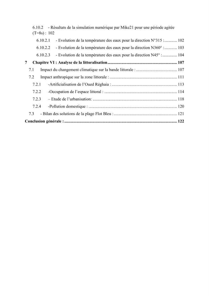 Etude d’impact des brise lames de la commune d’Ain Taya sur les points: Érosion/accumulation et qualité des eaux de baignade