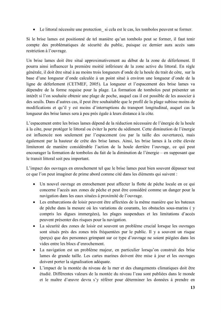 Etude d’impact des brise lames de la commune d’Ain Taya sur les points: Érosion/accumulation et qualité des eaux de baignade