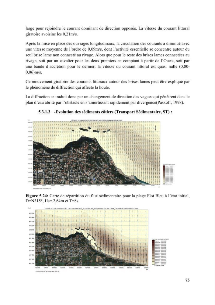 Etude d’impact des brise lames de la commune d’Ain Taya sur les points: Érosion/accumulation et qualité des eaux de baignade