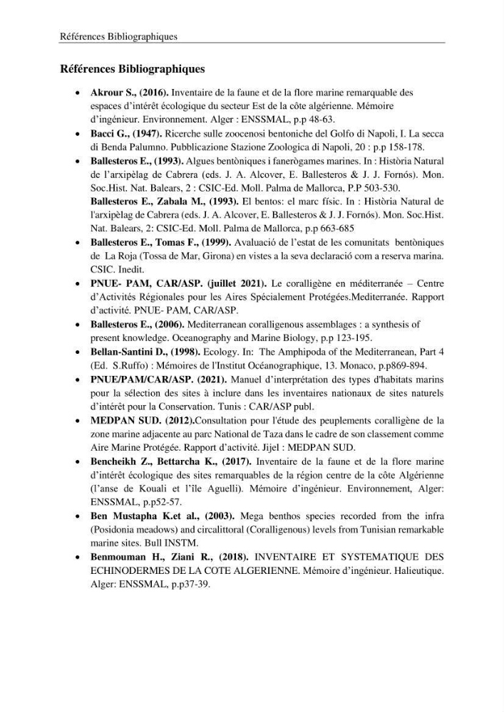 Contribution à la connaissance de la faune associée à l\'écosystème coralligène de la côte Algérienne: