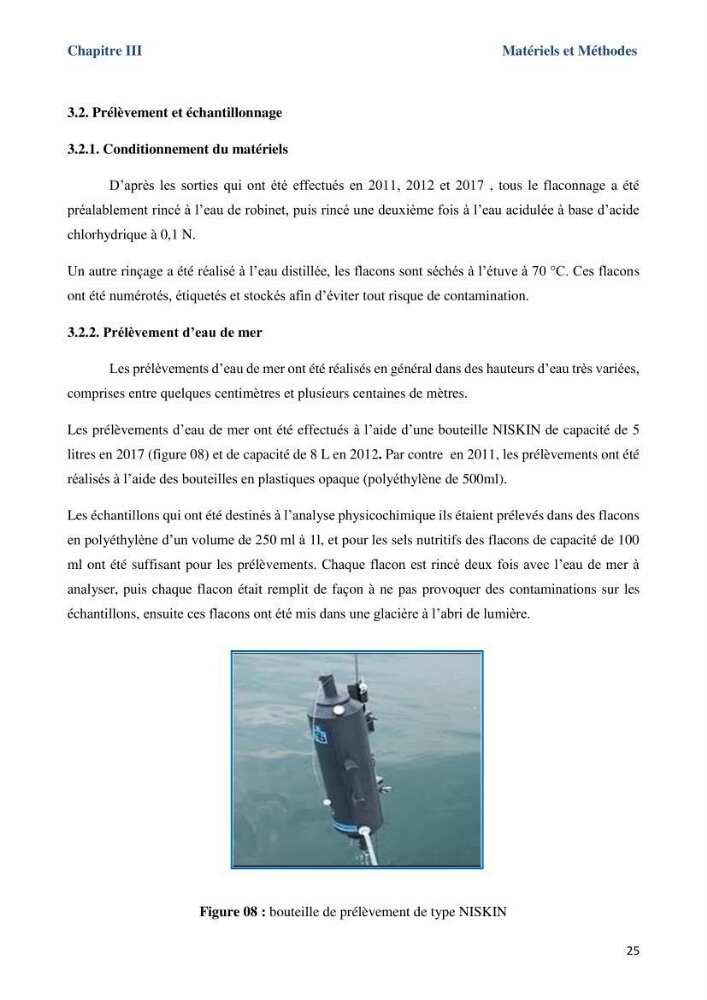 Les paramètres physicochimiques dans l’eau de mer et le sédiment de la plage Ouest de Sidi Fredj