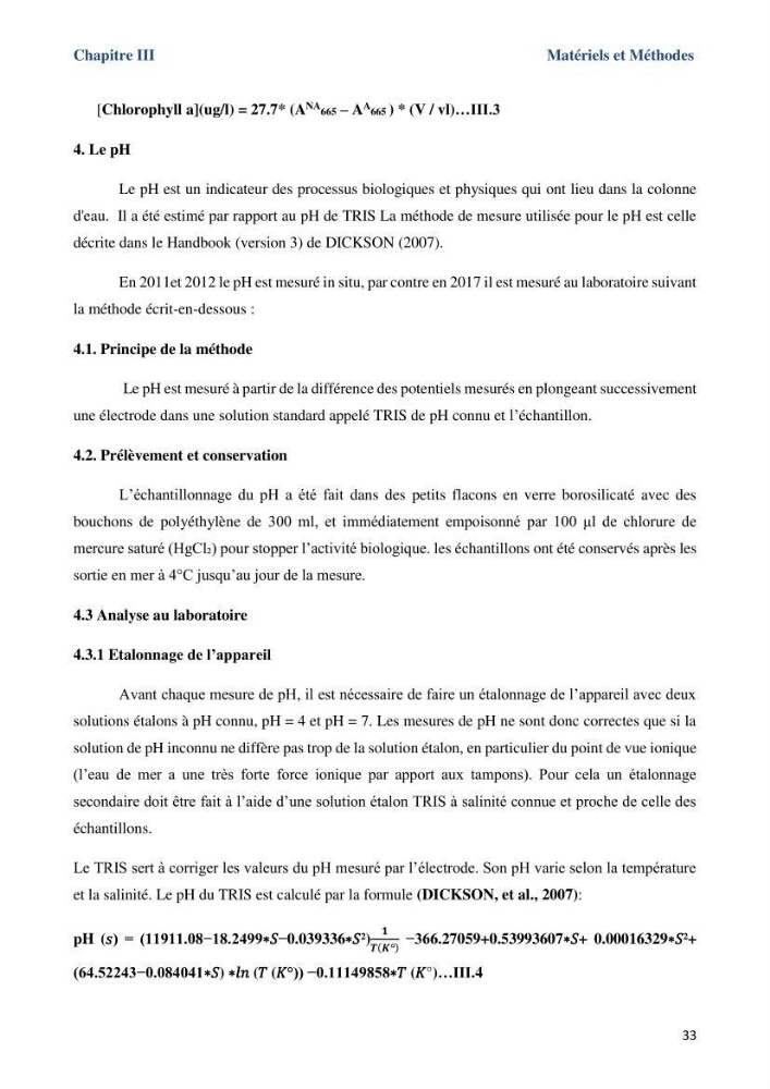 Les paramètres physicochimiques dans l’eau de mer et le sédiment de la plage Ouest de Sidi Fredj