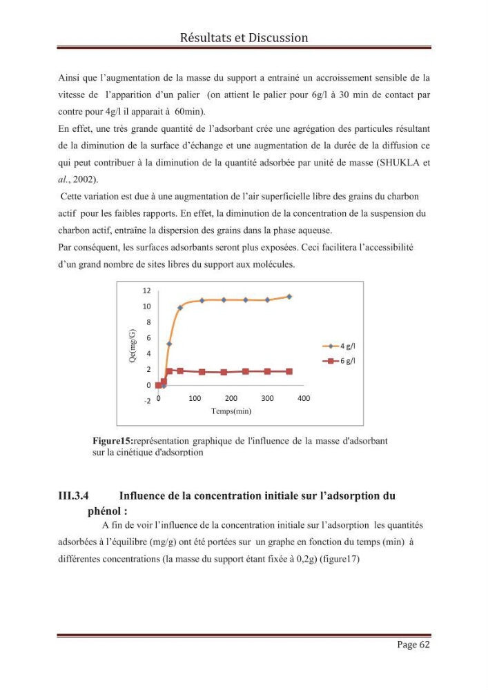 élimination des composées phénolique par le charbon actif à base de noyaux d\'olives