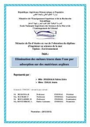 Elimination des métaux traces dans l'eau par adsorption sur les matériaux argileux: