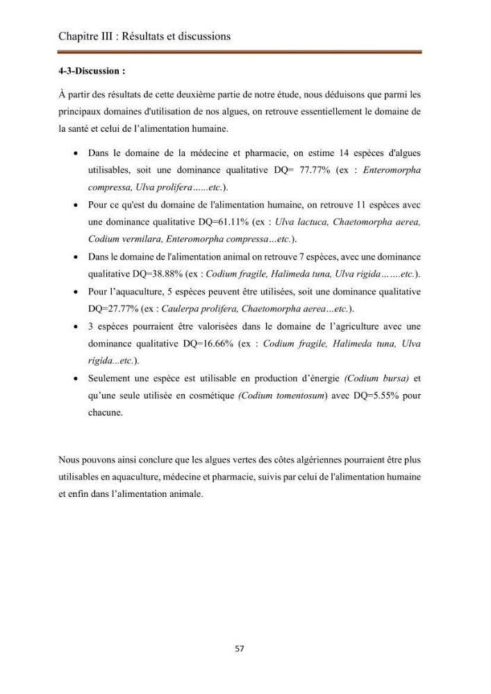 Actualisation de la taxonomie et de l\'inventaire des chlorobiontes des côtes Algériennes et mise en évidence des espèces aquacole