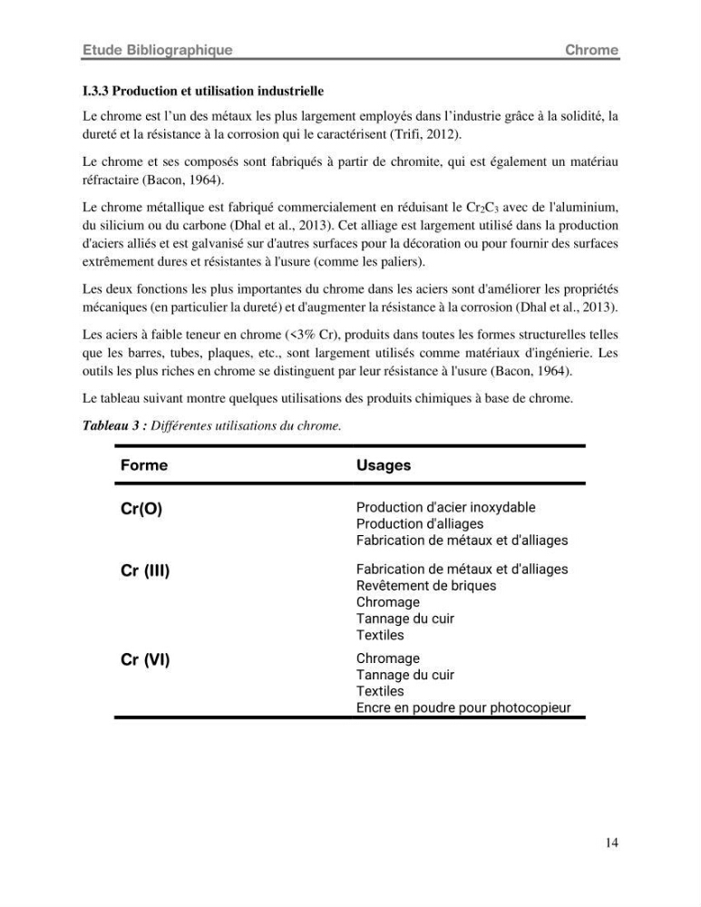 Etude de la fixation du chrome hexavalent sur une argile minérale
