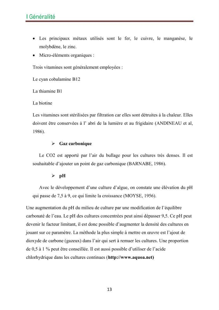 Culture des microalgues