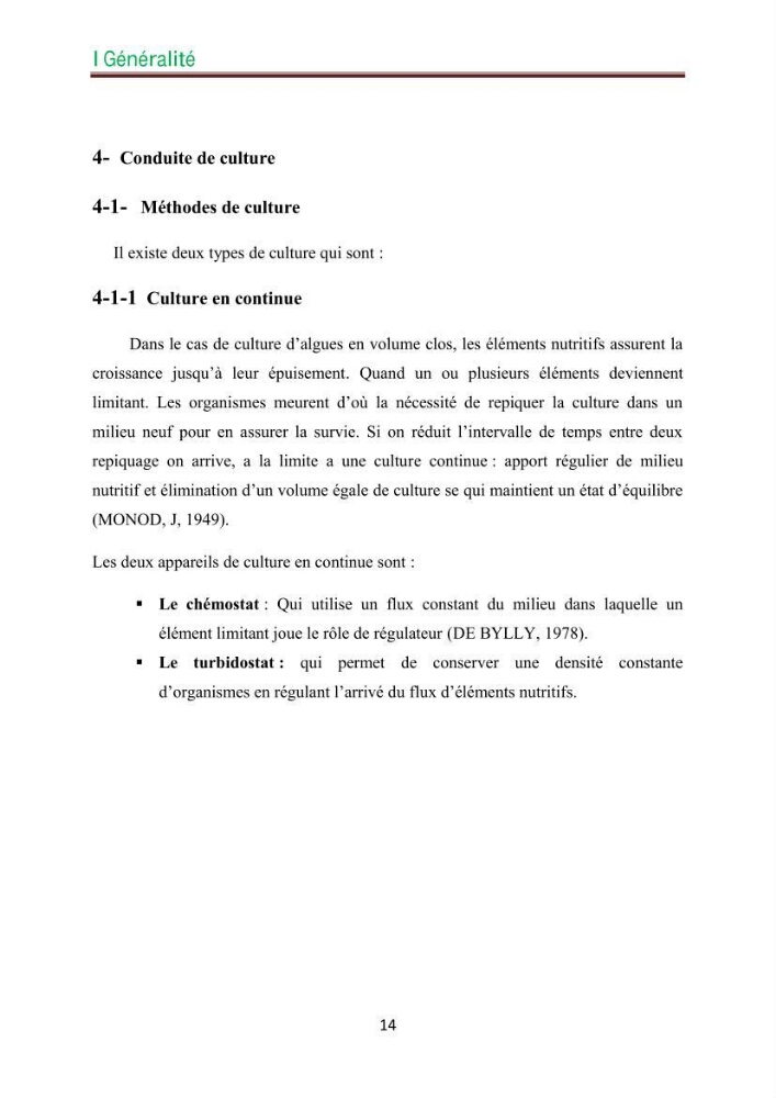 Culture des microalgues