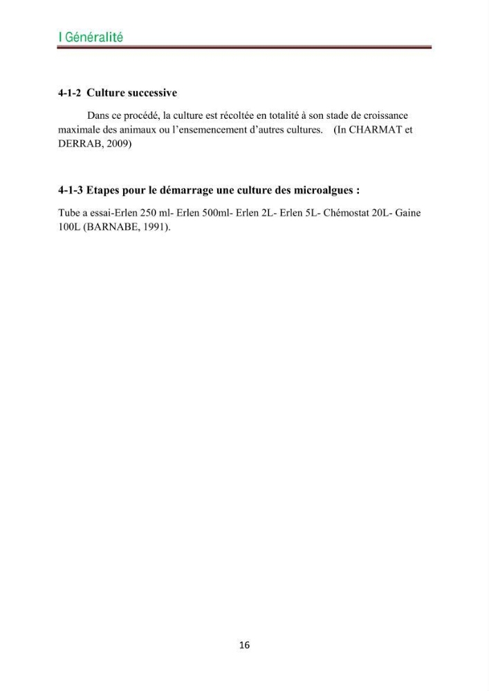 Culture des microalgues