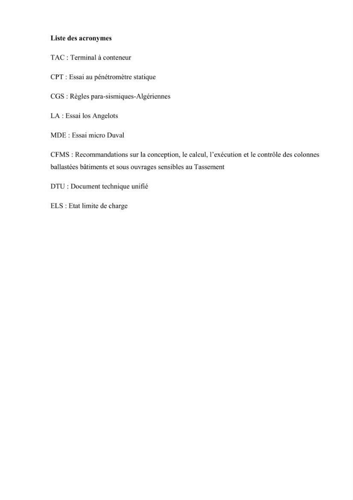 Travaux de consolidation des terre-pleins du terminal à conteneur du port d’Alger par les colonnes ballastées voie humide:
