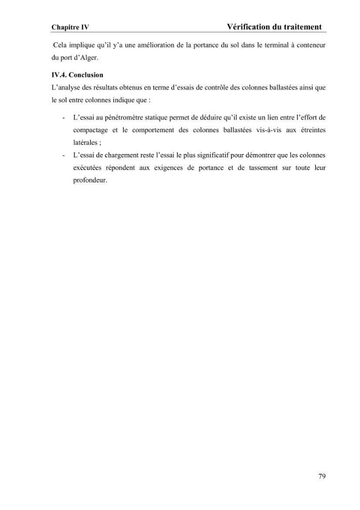 Travaux de consolidation des terre-pleins du terminal à conteneur du port d’Alger par les colonnes ballastées voie humide: