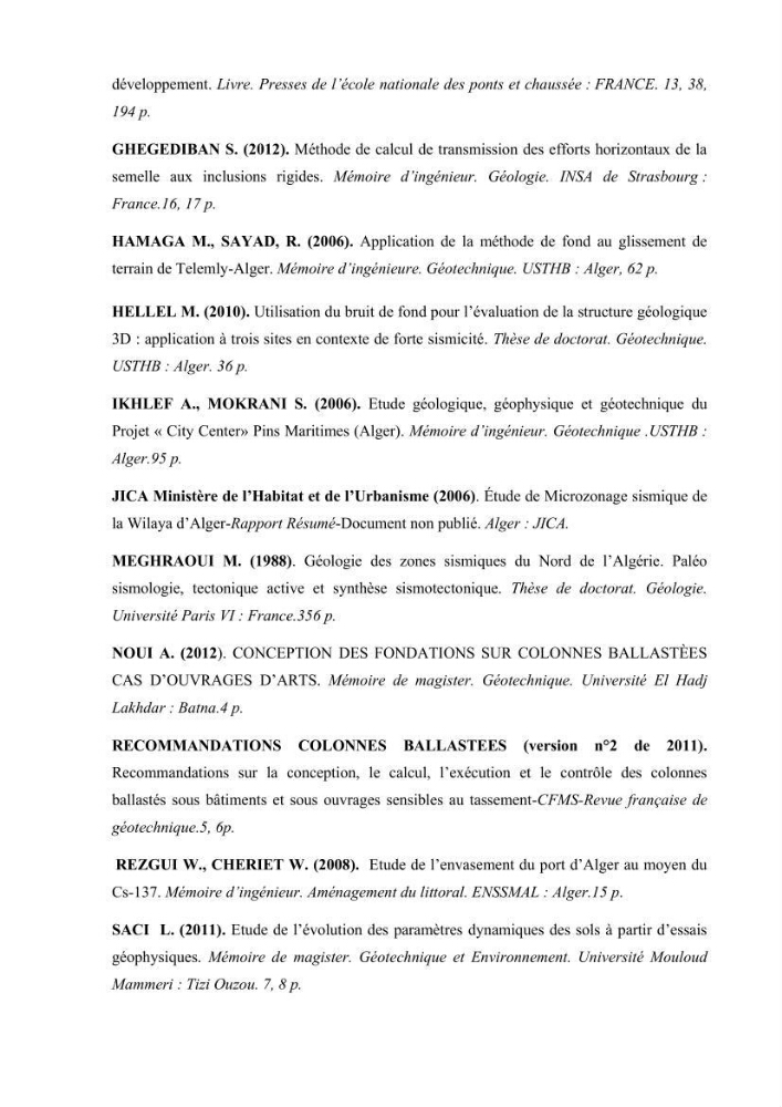 Travaux de consolidation des terre-pleins du terminal à conteneur du port d’Alger par les colonnes ballastées voie humide: