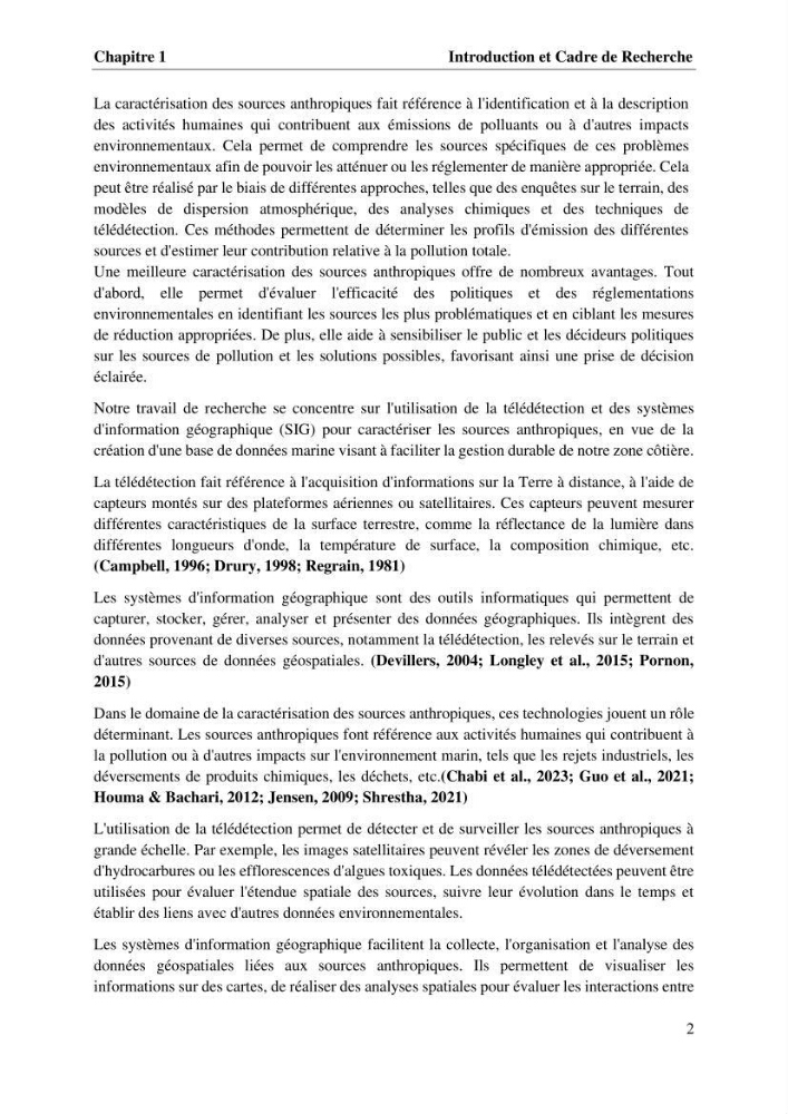 La télédétection et les systèmes d’information géographiques pour l’aide à la caractérisation des sources anthropiques: interactions paramétriques et conception des bases de données marines