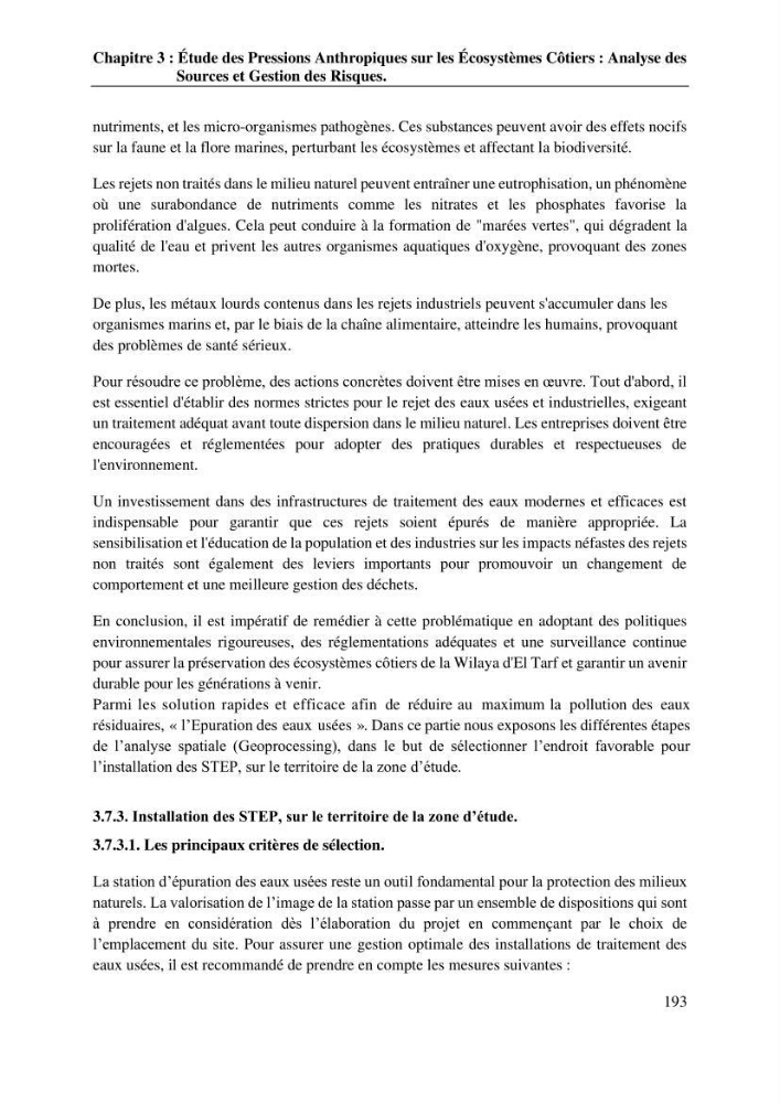 La télédétection et les systèmes d’information géographiques pour l’aide à la caractérisation des sources anthropiques: interactions paramétriques et conception des bases de données marines