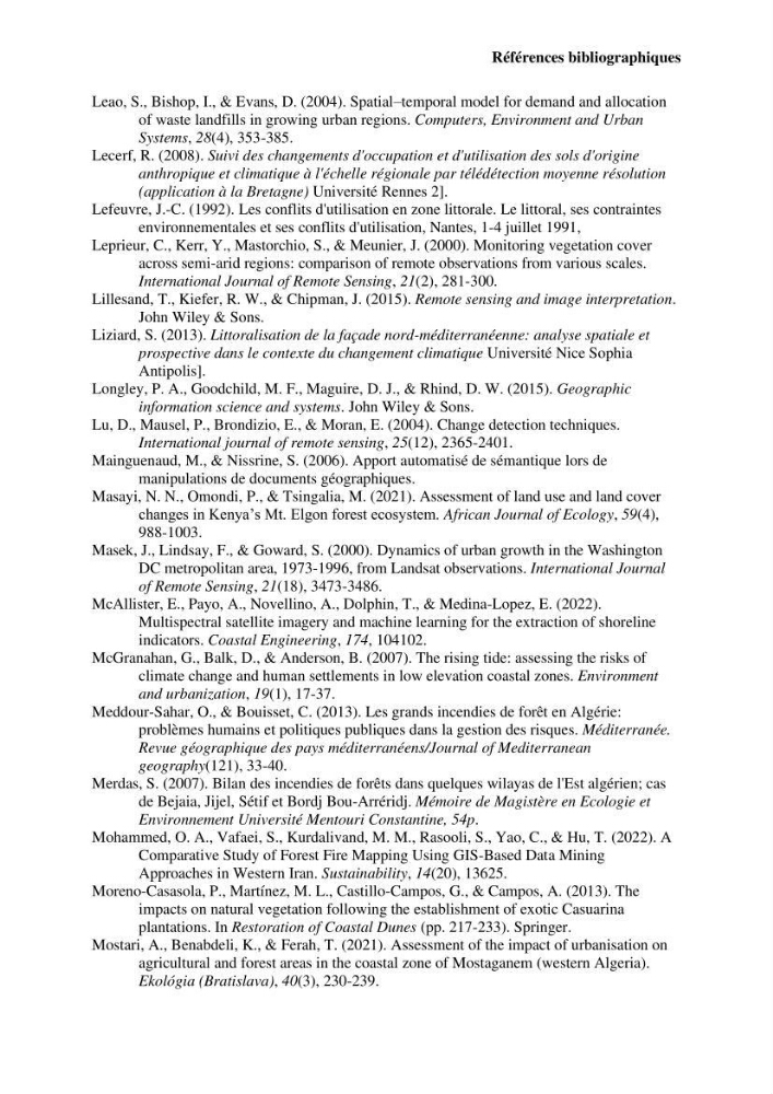 La télédétection et les systèmes d’information géographiques pour l’aide à la caractérisation des sources anthropiques: interactions paramétriques et conception des bases de données marines