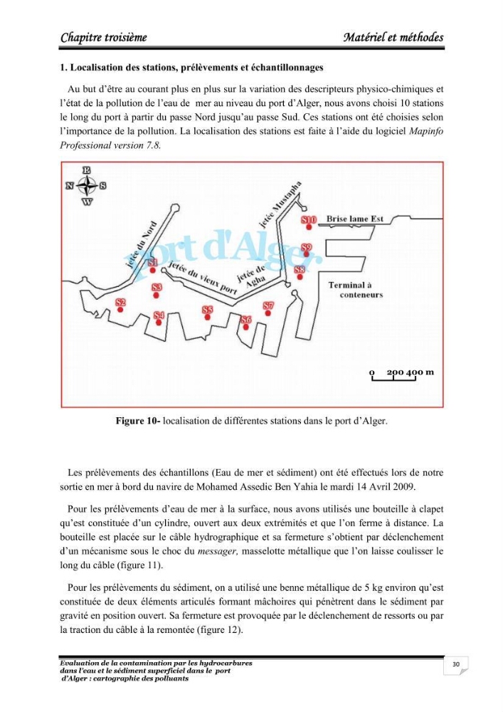 Evaluation de la contamination par les hydrocarbures polyaromatiques dans l\'eau et le sédiment superficiel dans le port d\'Alger: cartographiedes polluants