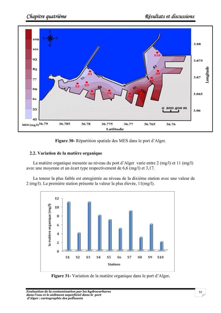 Evaluation de la contamination par les hydrocarbures polyaromatiques dans l\'eau et le sédiment superficiel dans le port d\'Alger: cartographiedes polluants