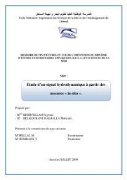 Etude d'un singal hydrodynamique à partir des mesures " in-situ ":