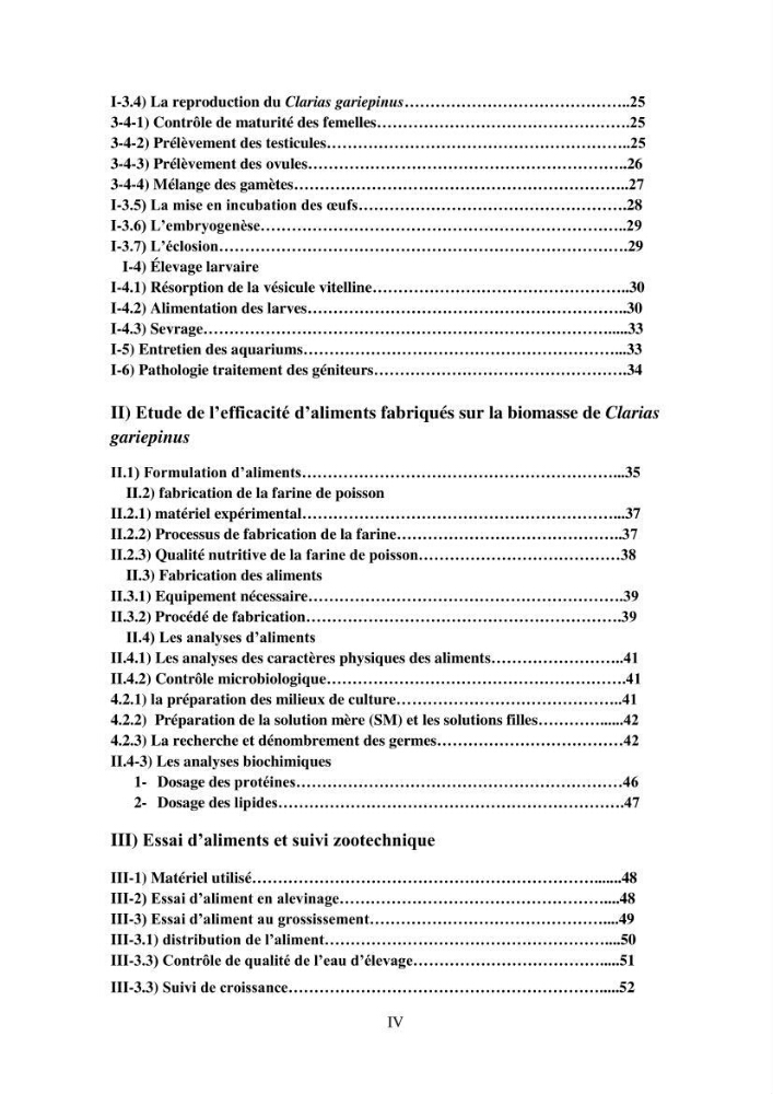 Maitrise de la reproduction artificielle et étude comparative de la croissance du poisson-chat africain Clarias gariepinus (Bruchell,1822 ) selon trois formules d\'aliments: