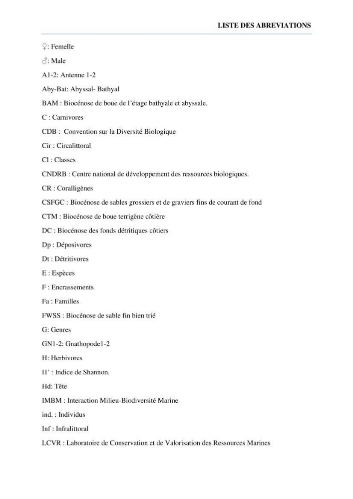 Inventaire des crustacés des milieux insulaires de l’Ouest Algérien