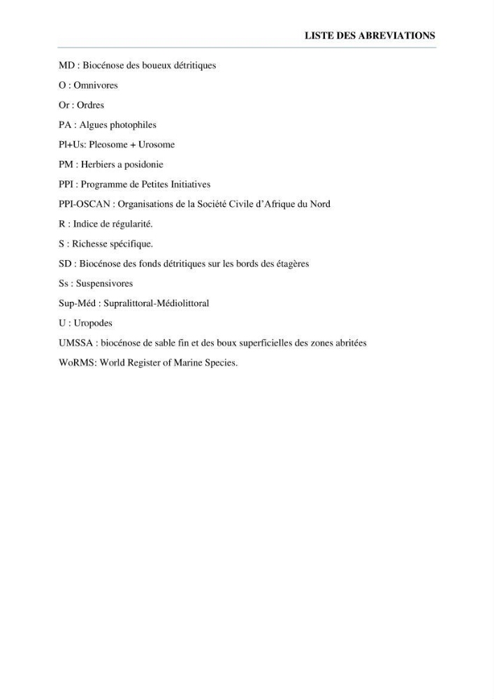Inventaire des crustacés des milieux insulaires de l’Ouest Algérien