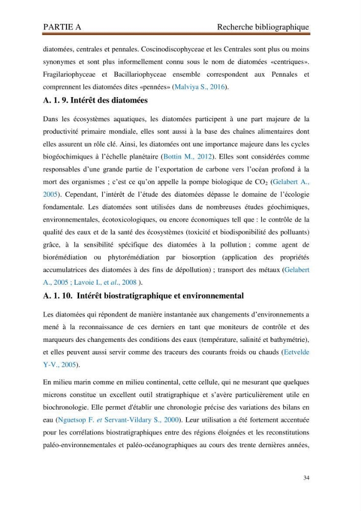 Identification, caractérisation et applications des diatomées fossiles de la région de Mostaganem: