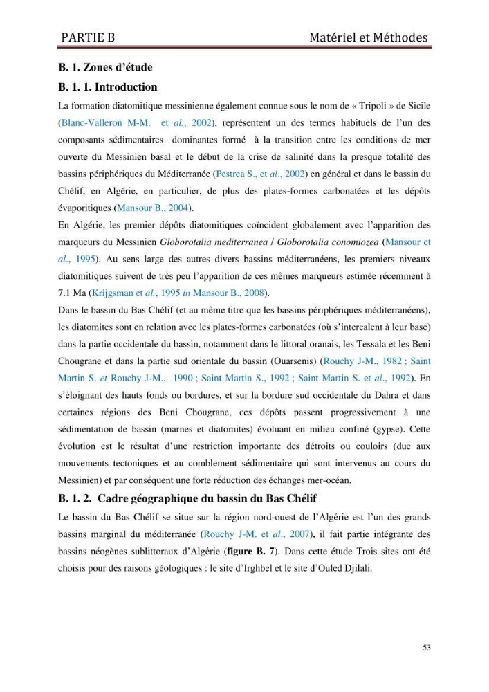 Identification, caractérisation et applications des diatomées fossiles de la région de Mostaganem: